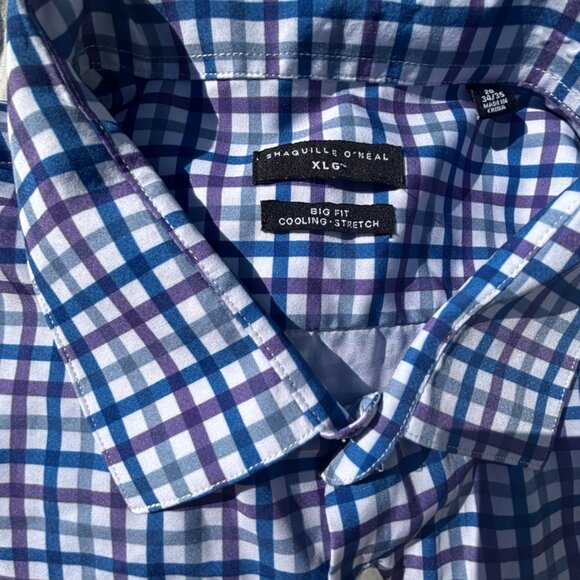 Shaquille O'Neal XLG Big and Tall Mens Regular Fit LS Dress Shirt - Picture 2 of 2